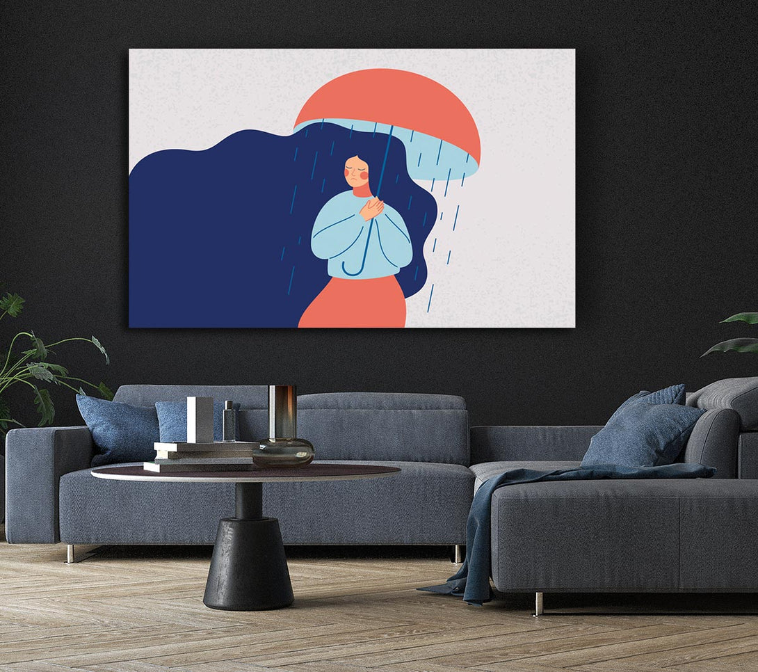  A Canvas Print of Raining On The Woman Canvas Art