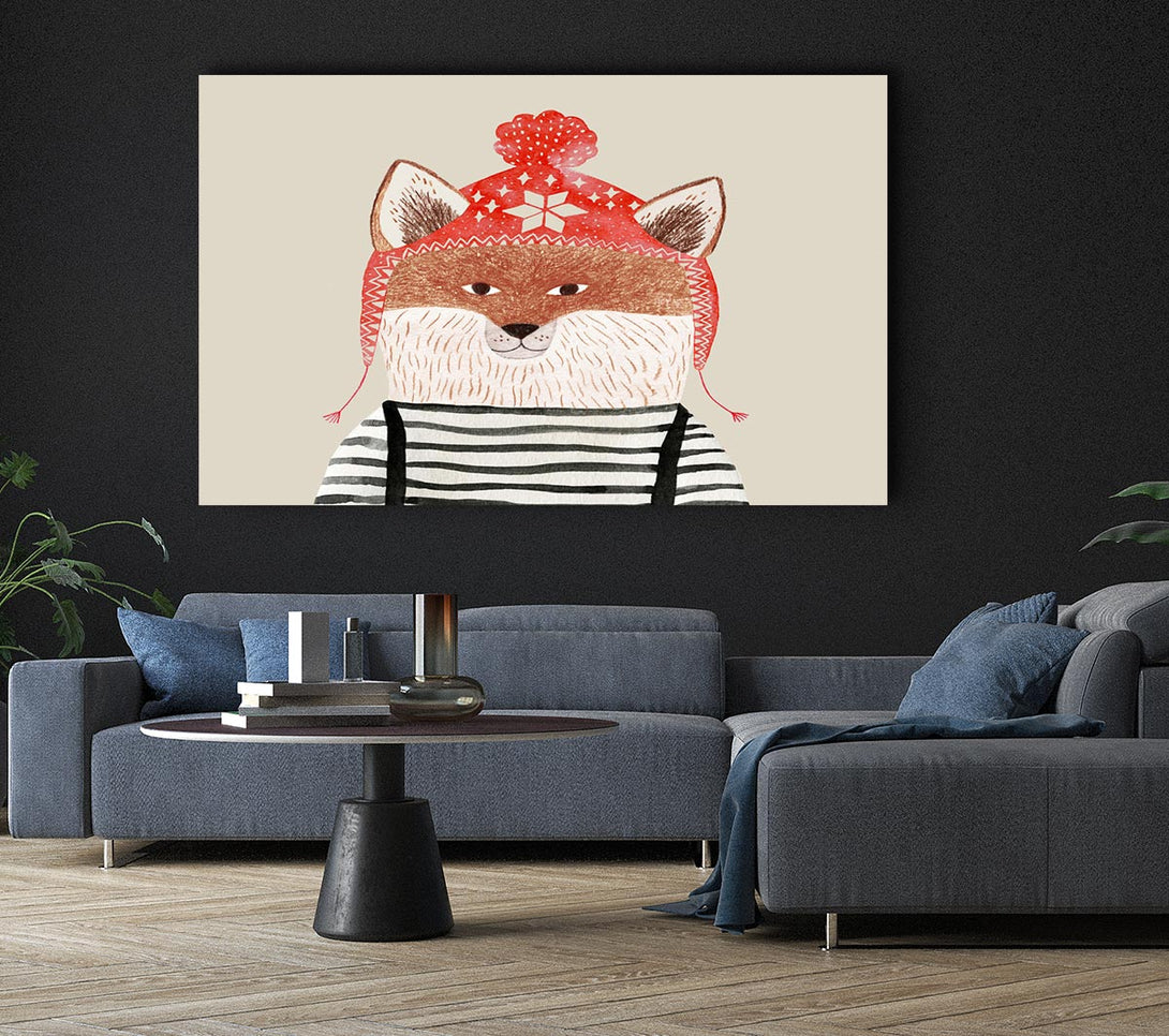  A Canvas Print of The Fox In A Hat Canvas Print