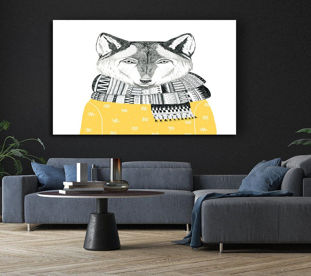  A Canvas Print of Ready For Winter Fox Canvas Art
