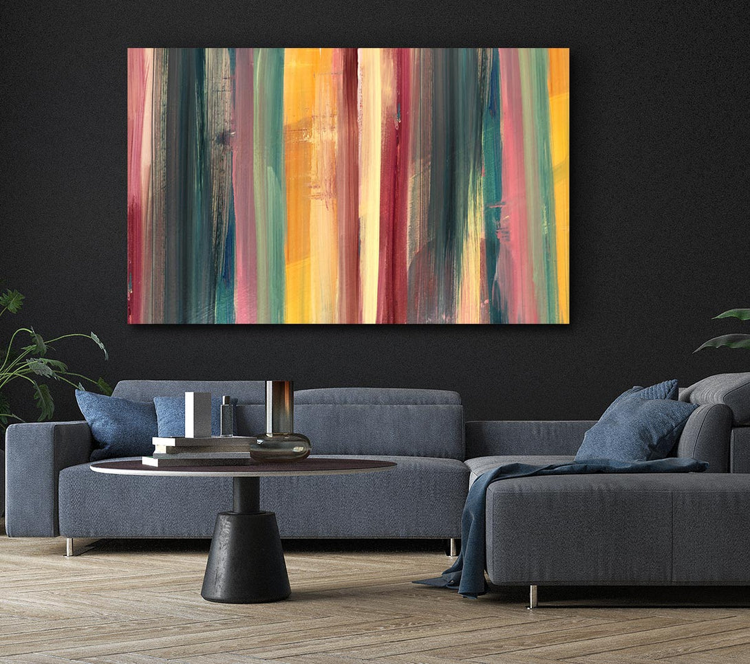  A Canvas Print of Vertical Colour Drop Lines Canvas Art