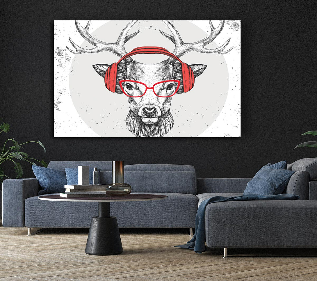  A Canvas Print of The Stag Headphones Canvas Print