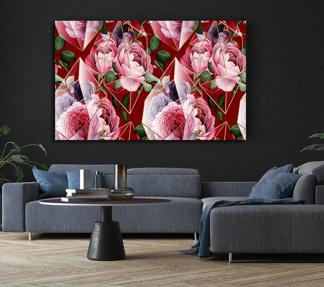  A Canvas Print of Triangulation Of Roses Canvas Wall Art
