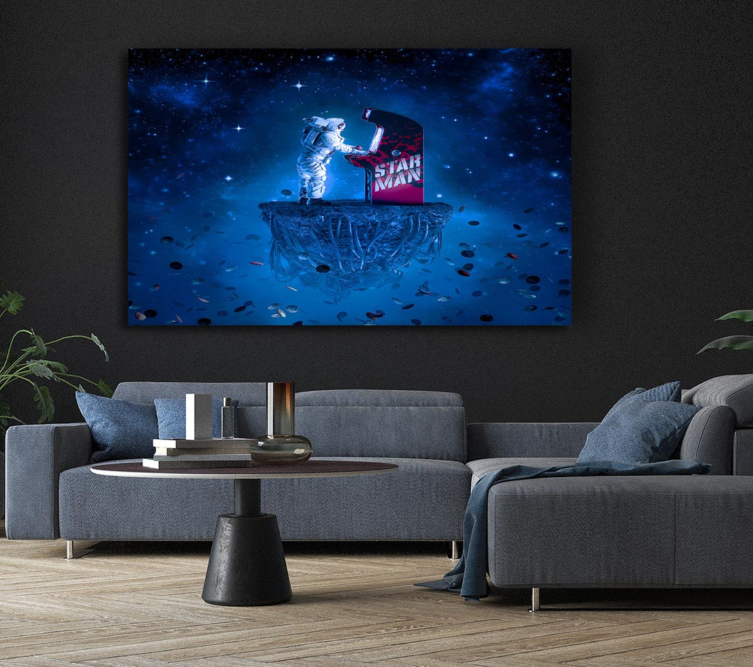  A Canvas Print of Rocketman Playing Games Canvas Print