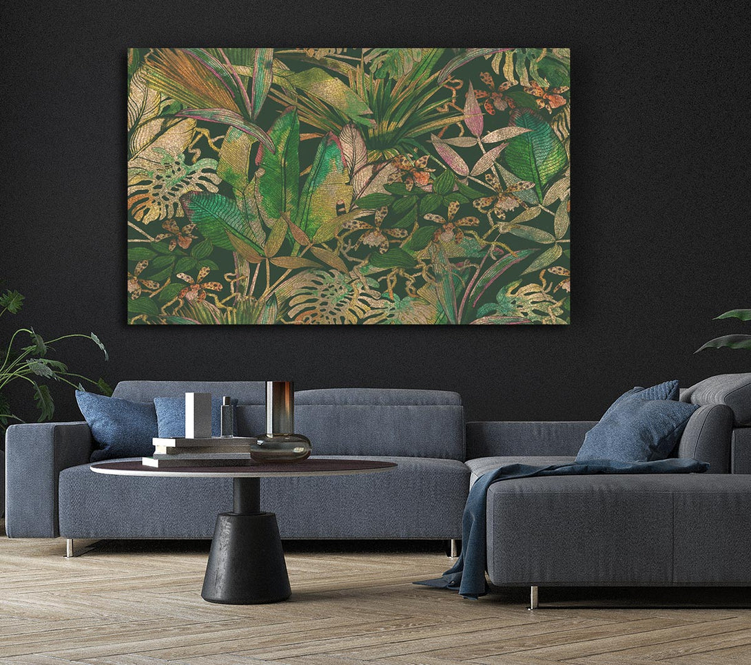  A Canvas Print of Jungle Flowers Canvas Art
