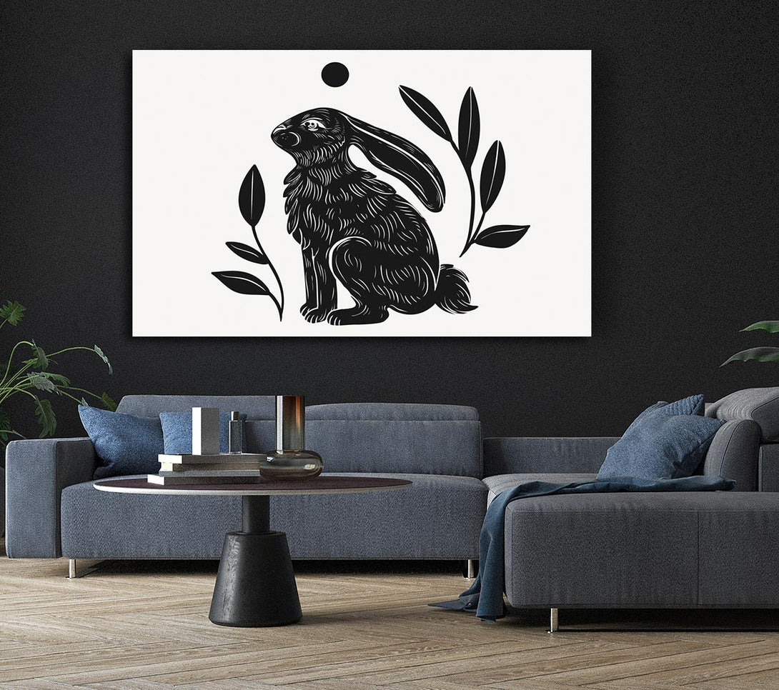  A Canvas Print of Tattoo Bunny Sun Canvas Art