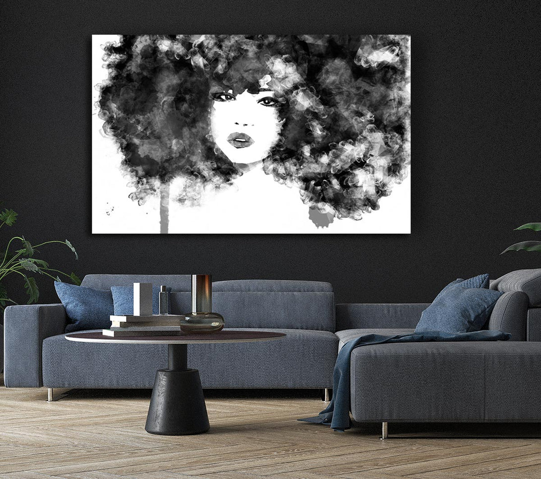  A Canvas Print of Black Big Hair Canvas Art