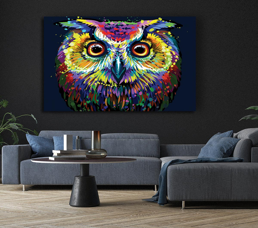  A Canvas Print of The Spooky Vivid Owl Canvas Wall Art