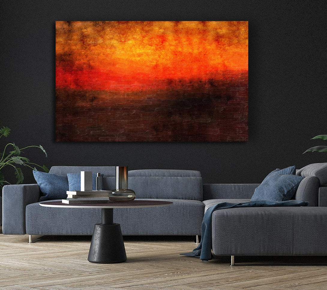  A Canvas Print of Orange Burns Black To Red Canvas Print