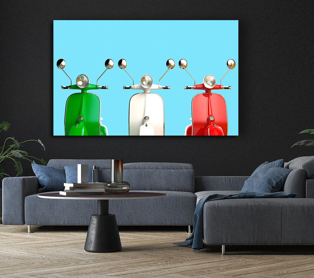  A Canvas Print of Three Vespas Italy Canvas Wall Art