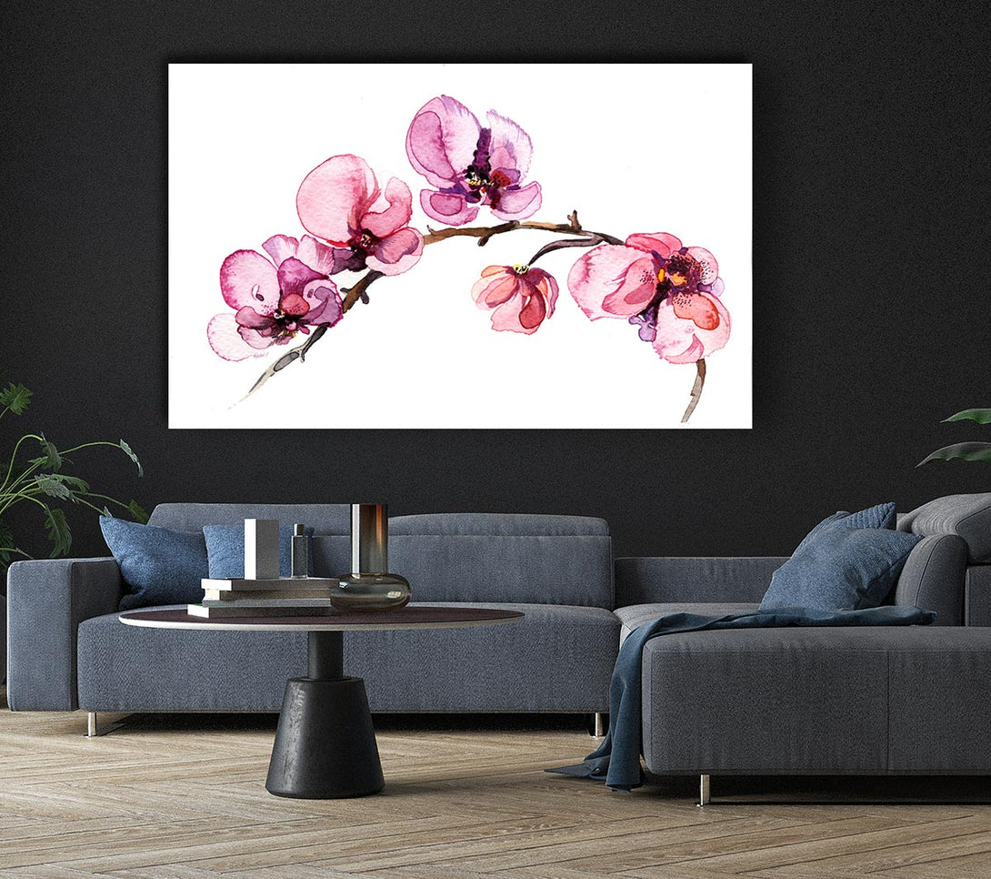  A Canvas Print of The Pink Orchid Branch Single Canvas Print
