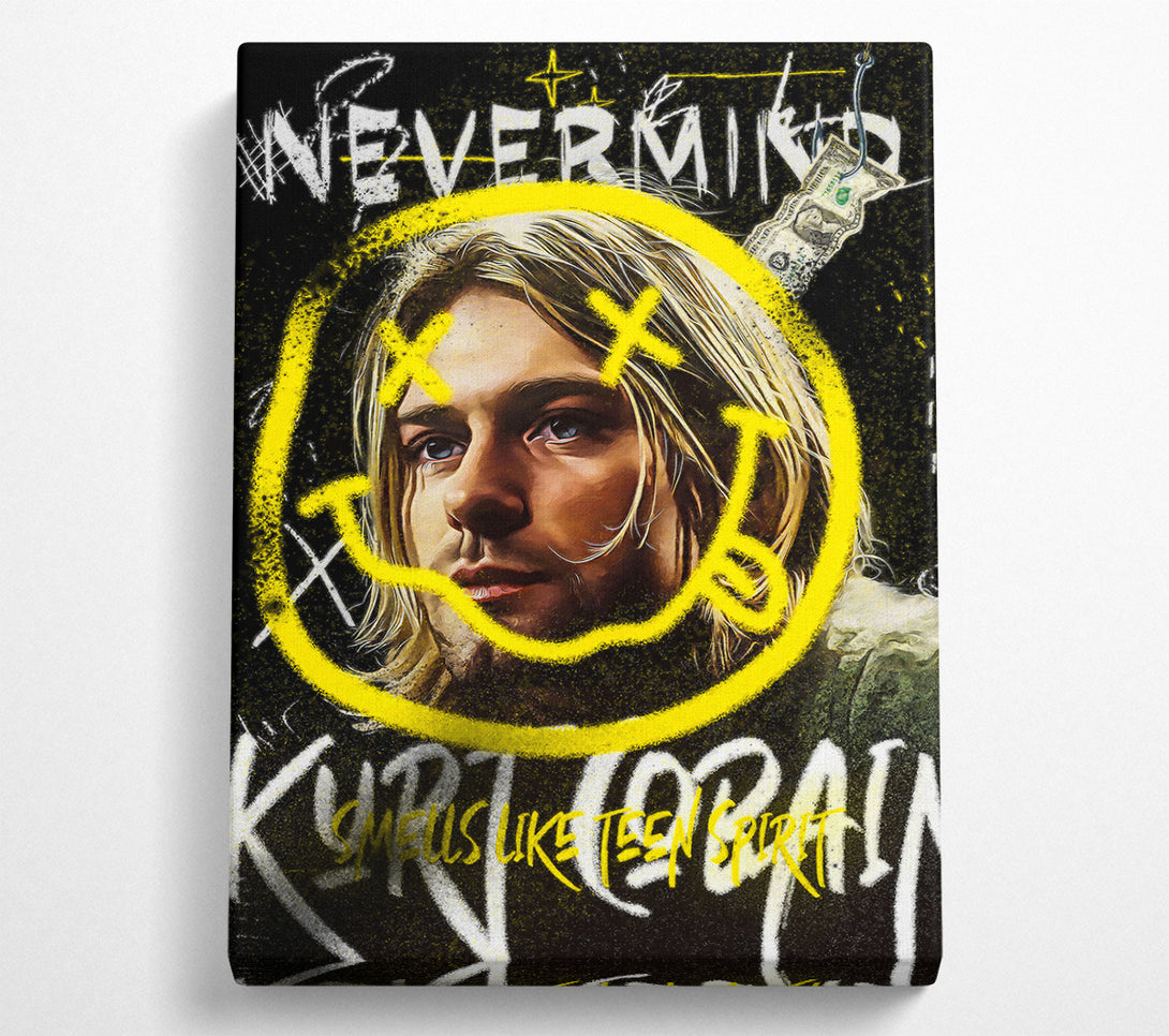  A Canvas Print of Kurt Cobain Smile Canvas Print