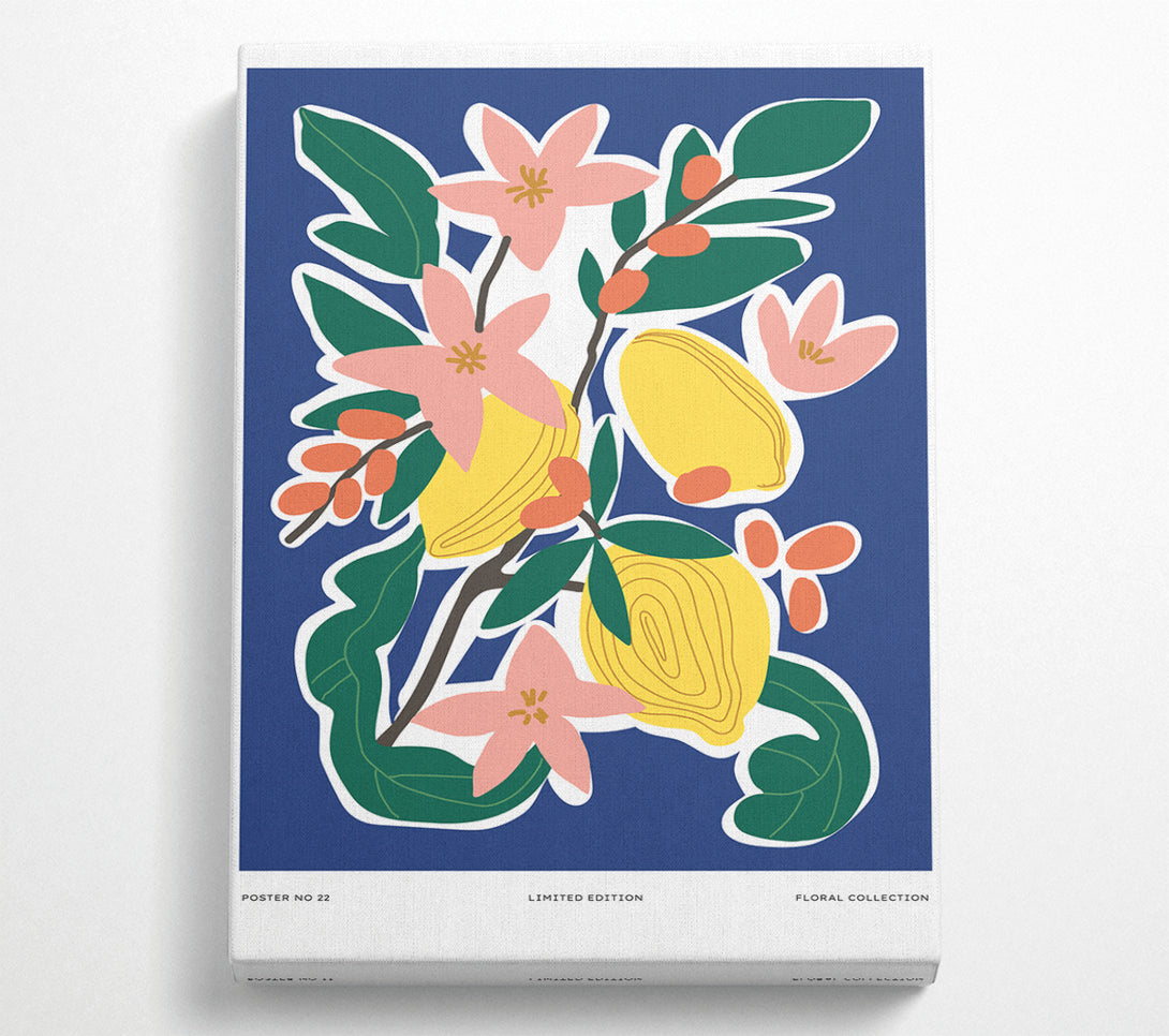  A Canvas Print of Lemons And Flowers Canvas Print