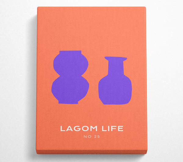 Purple Vases On Orange