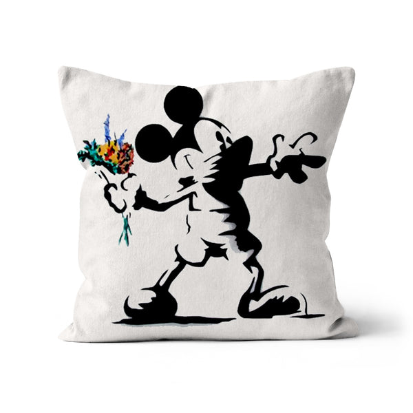 Mickey Blumenwerfer Banksy Kissen