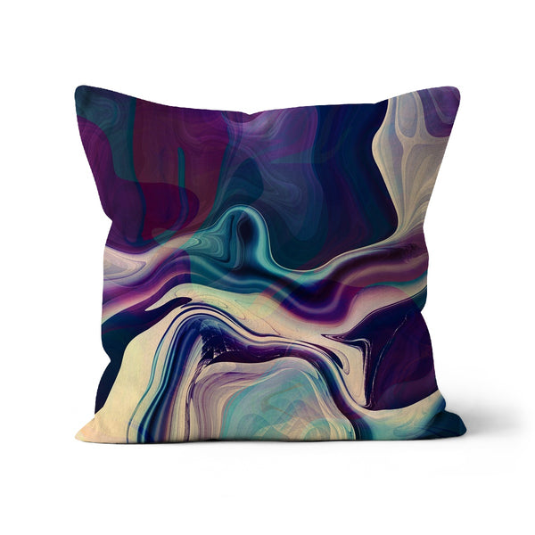 Kissen mit abstraktem Muster „Flow“ in Lila